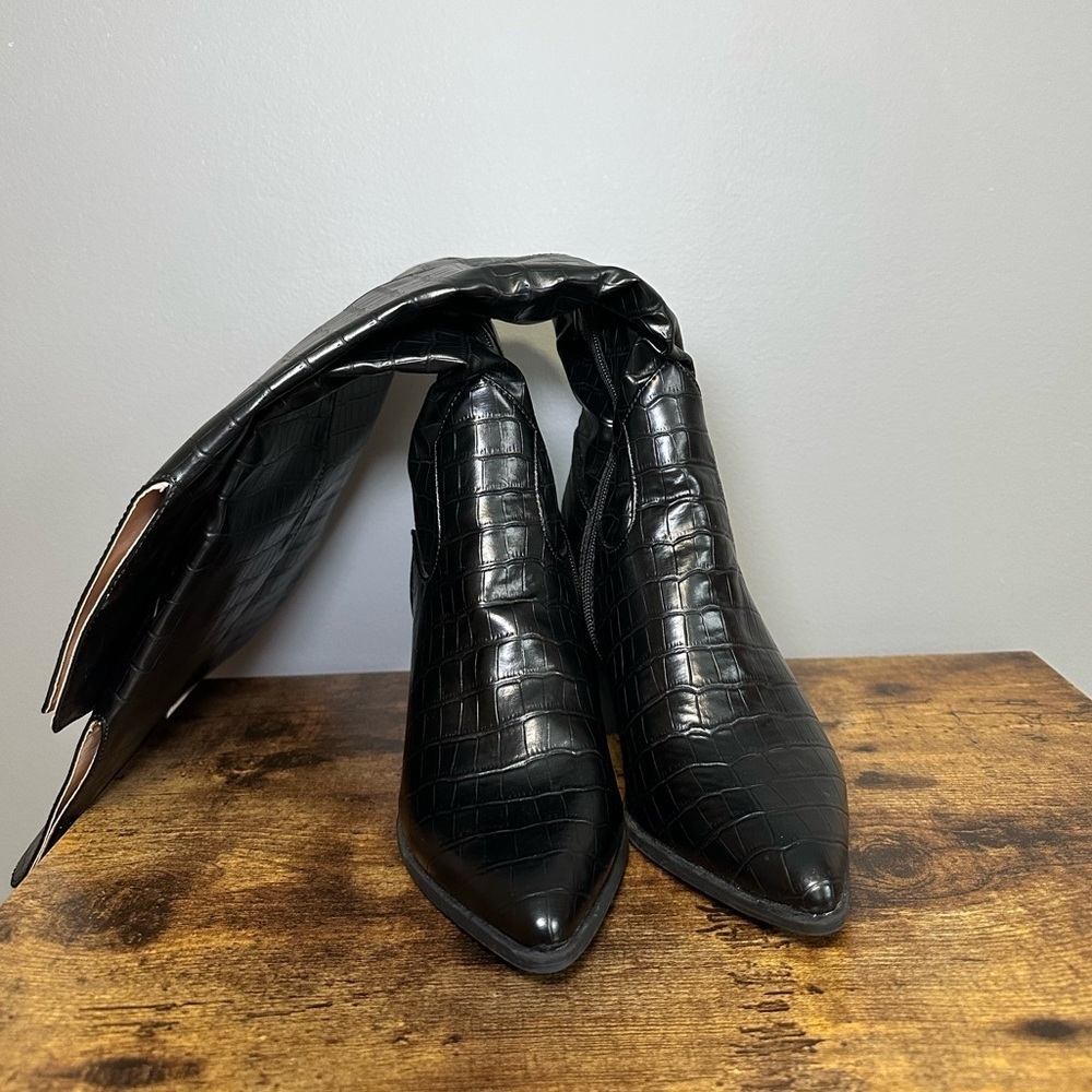 Black Knee-High Boots - Picture 15 of 16